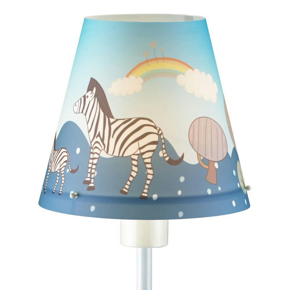 CEBRAS - Lampe à poser enfant bleue avec dessins de zèbres