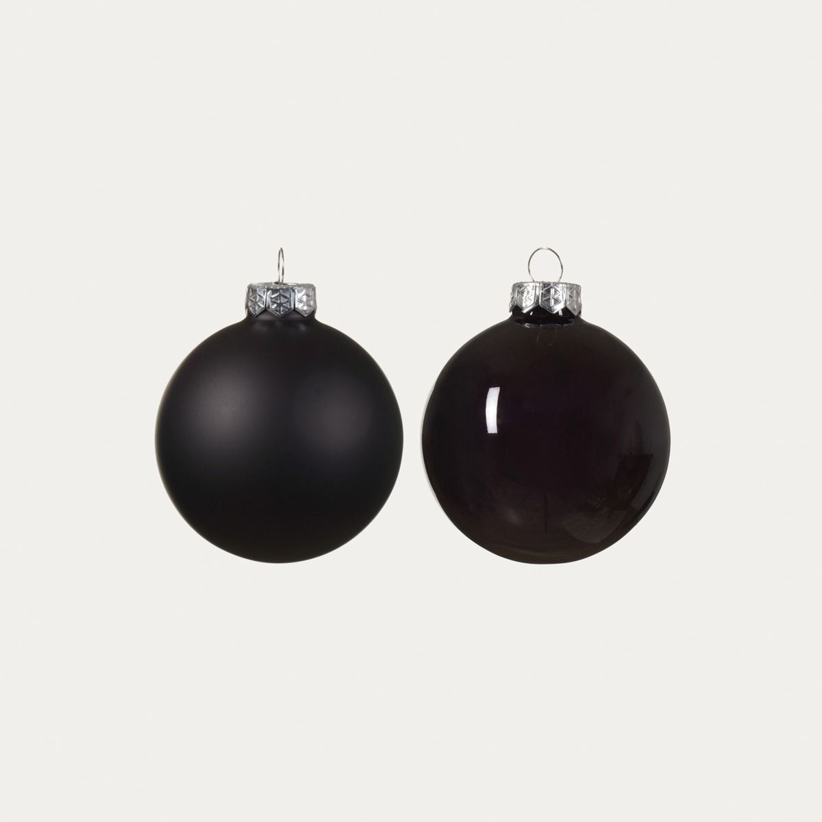 Zestaw bombek DECORIS czarne, 8 szt. 7 cm