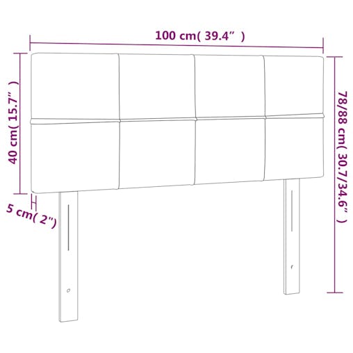 NNEVL Headboard Dark Grey 100x5x78/88 cm Fabric