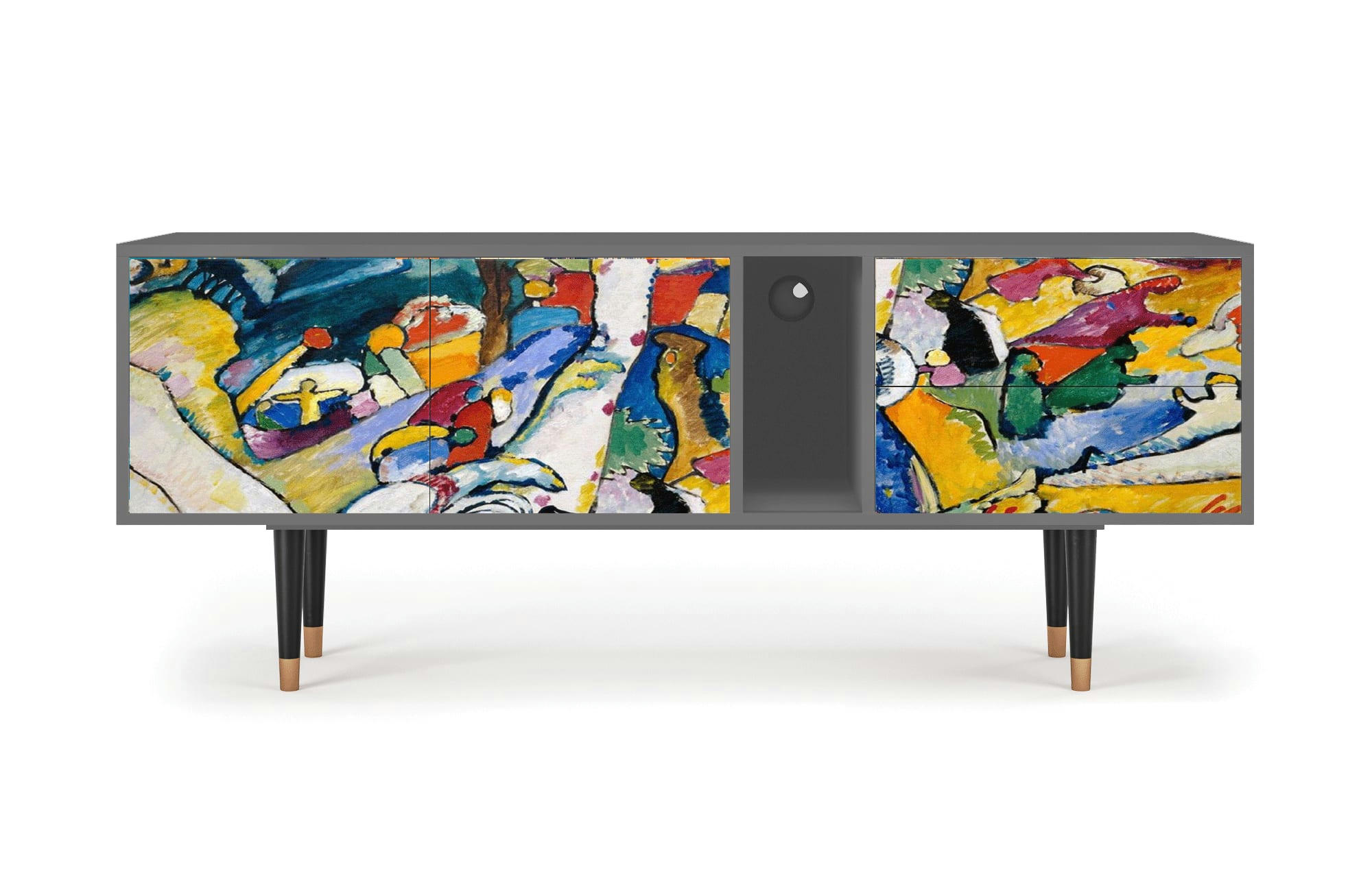 IMPROVISATION 26 BY WASSILY KANDINSKY - Meuble TV  multicolore 2 tiroirs et 2 portes L 170 cm