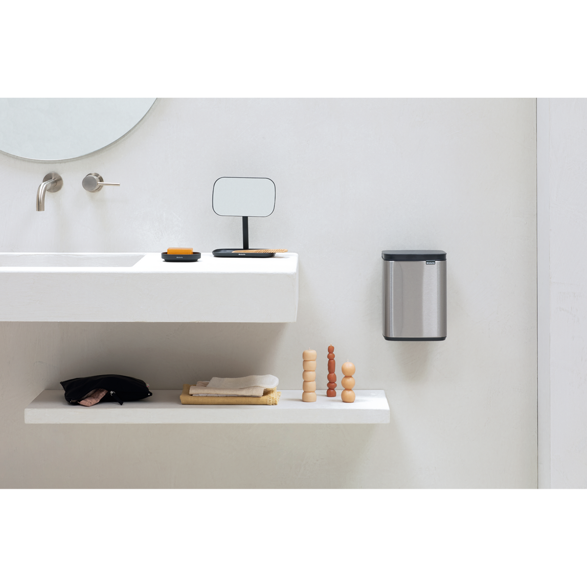 Brabantia Bo Afvalemmer, 4 liter - Matt Steel Fingerprint Proof