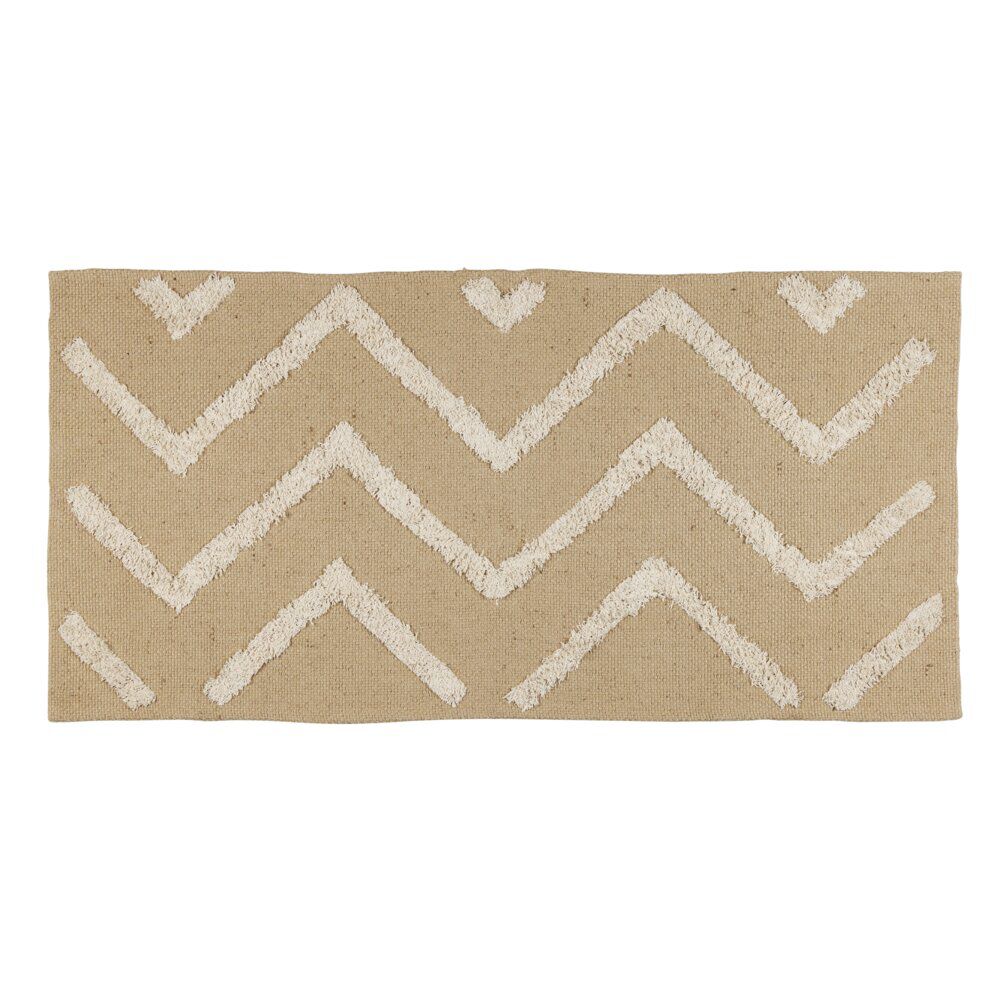 Tapis jute tufté jute et coton 140x70cm