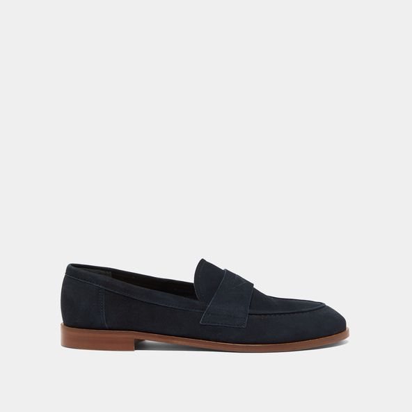 Mocassins à bouts rondsen velours marine | THELMA