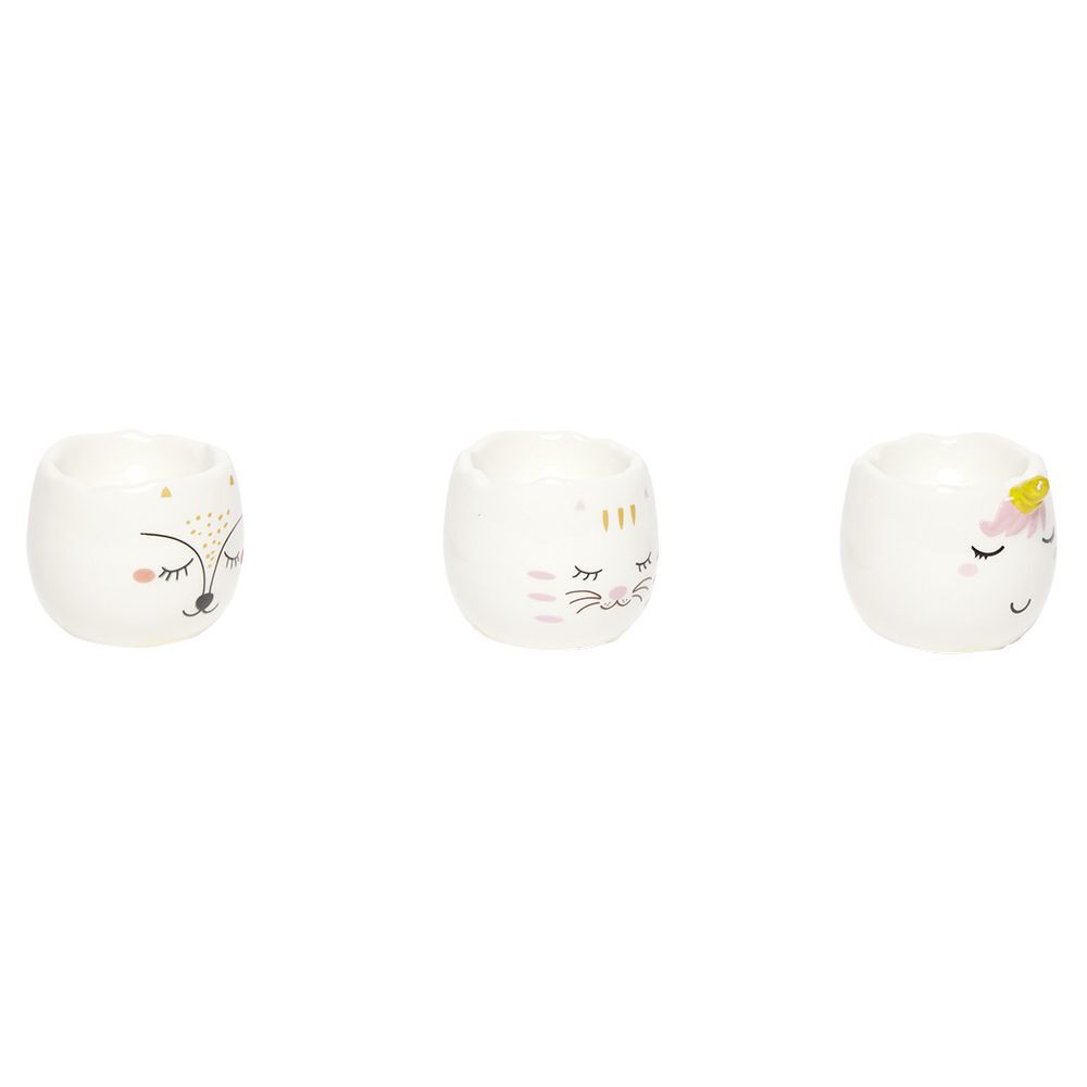 Coffret coquetier x3 motif tête animal