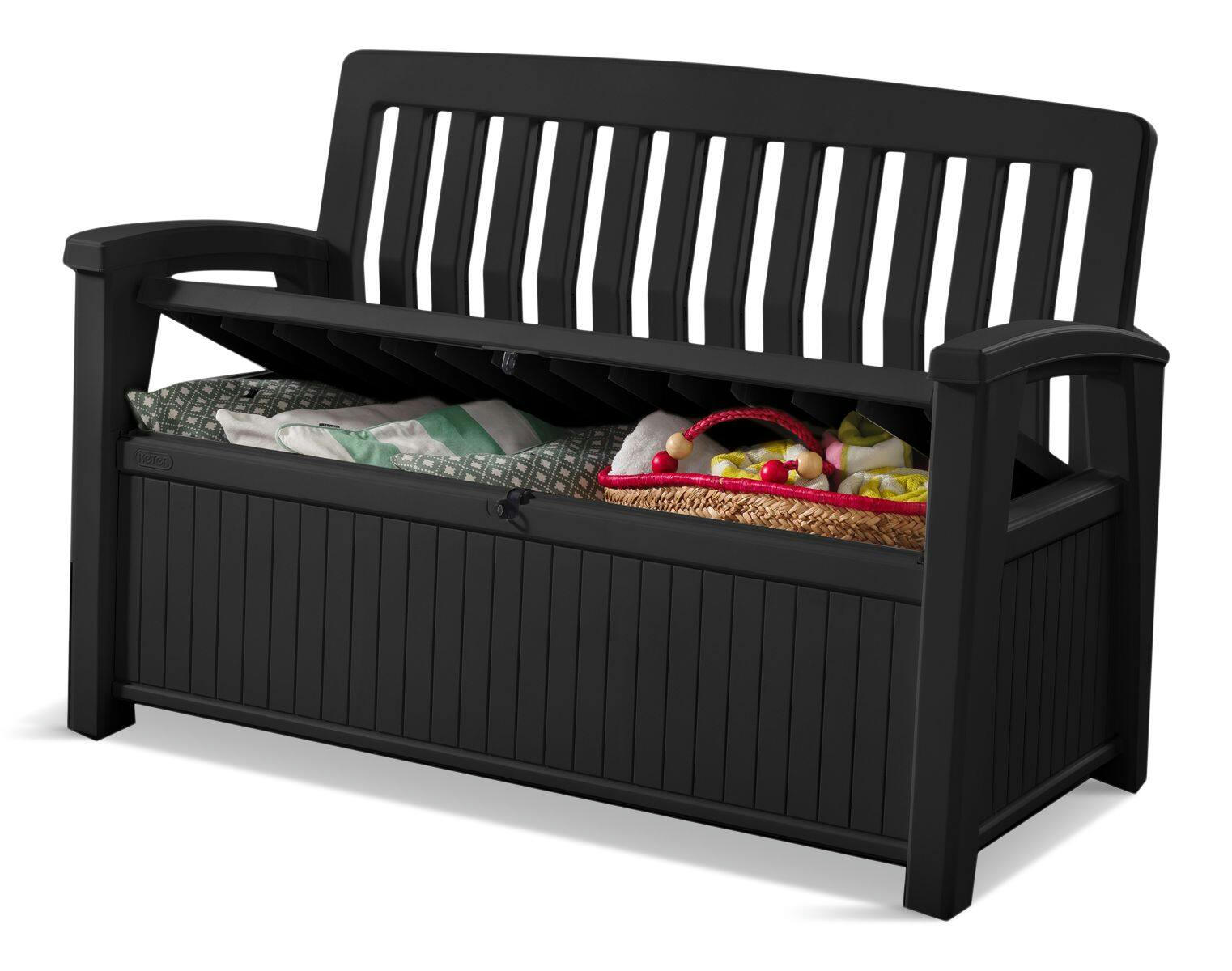 Keter Storage Bench Deck Box for Patio, Brown, 227-L