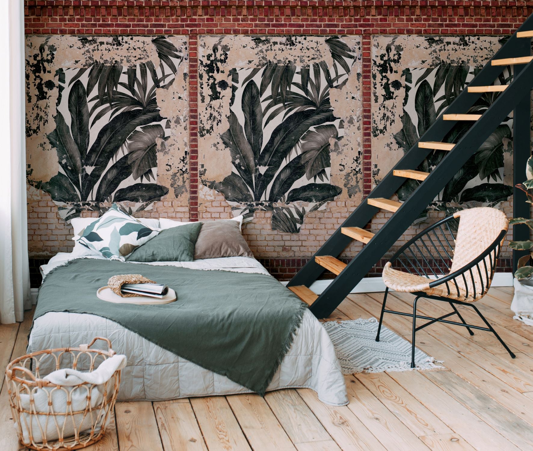 Livingwalls fotobehang graffiti bruin, beige, rood, crème en zwart - 159 x 280 cm - AS-392451
