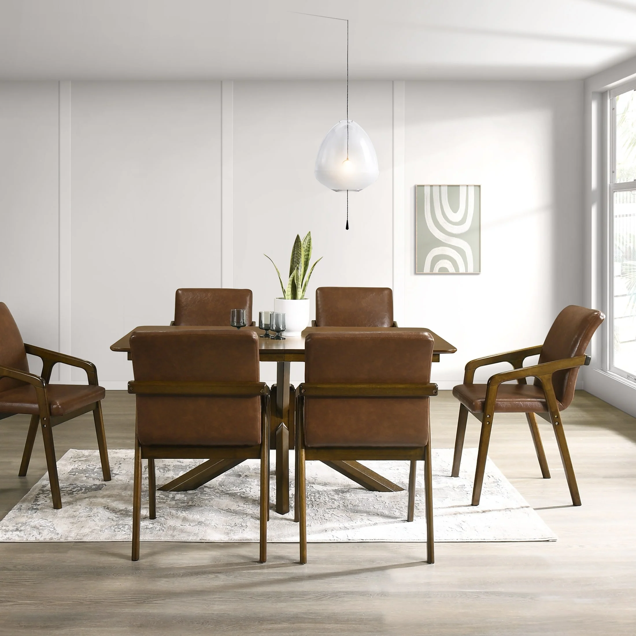 CraftPorch Simple Rustic 7-piece Dining Set