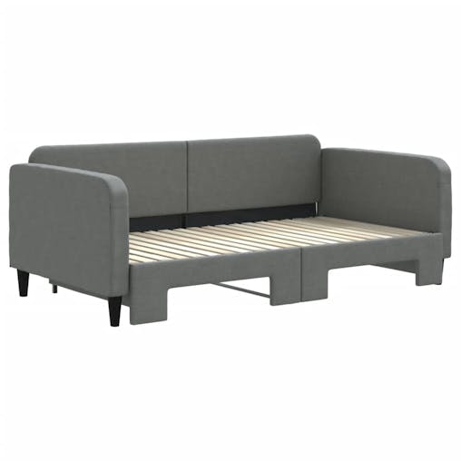 NNEVL Daybed with Trundle Dark Grey 90x190 cm Fabric