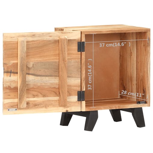 NNEVL Bedside Cabinet 40x30x51 cm Solid Acacia Wood