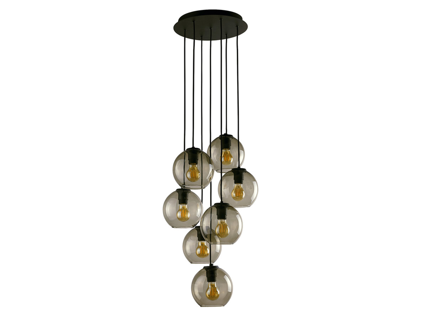 Lampa wisząca Vetro 7-punkowa stalowa czarna