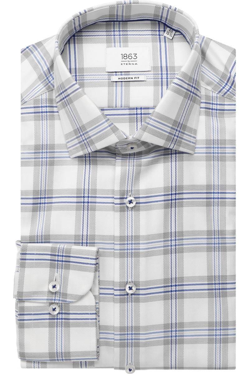 ETERNA 1863 Modern Fit Hemd grau/blau, Kariert