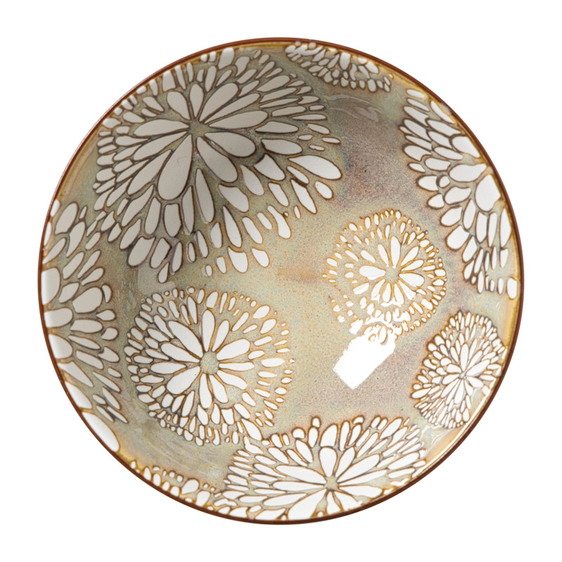 Schaaltje Alise middel - oranje/groen - &Oslash;12x5.8 cm