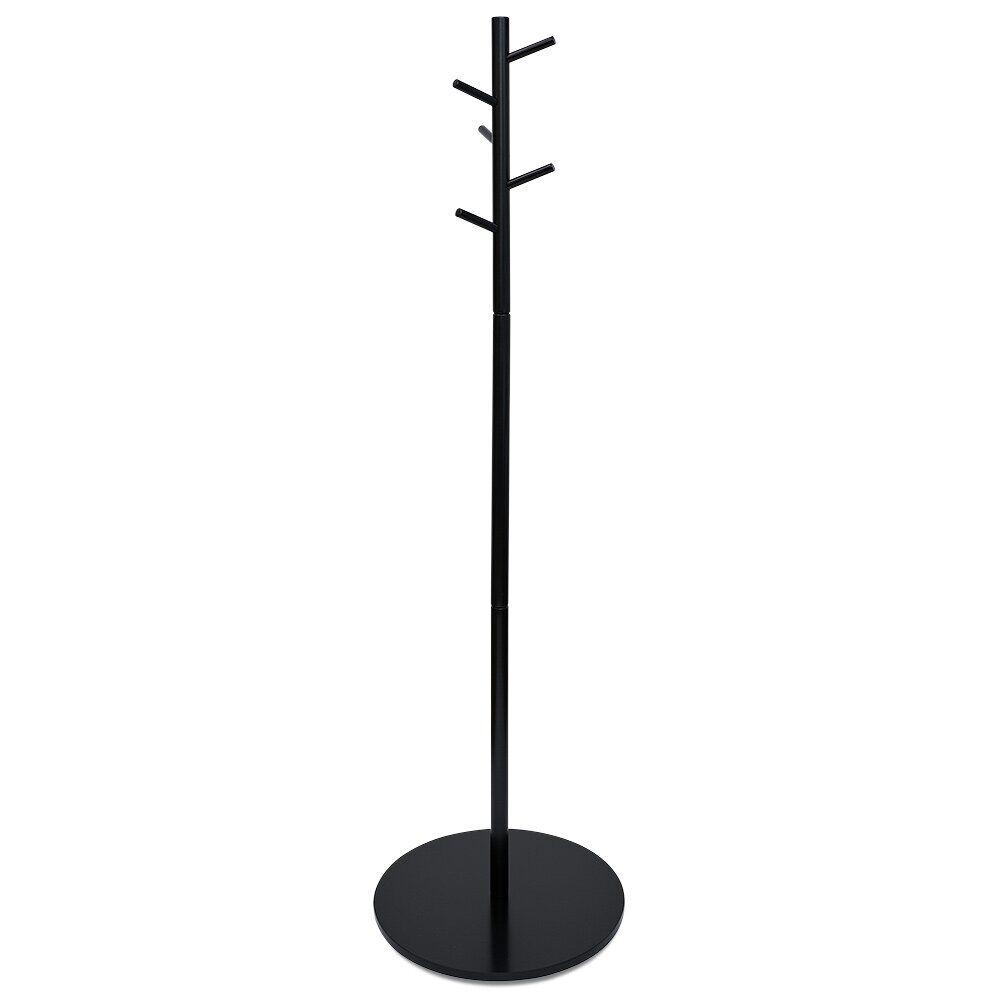 Porte manteau bois noir 5 crochets 50xH170cm
