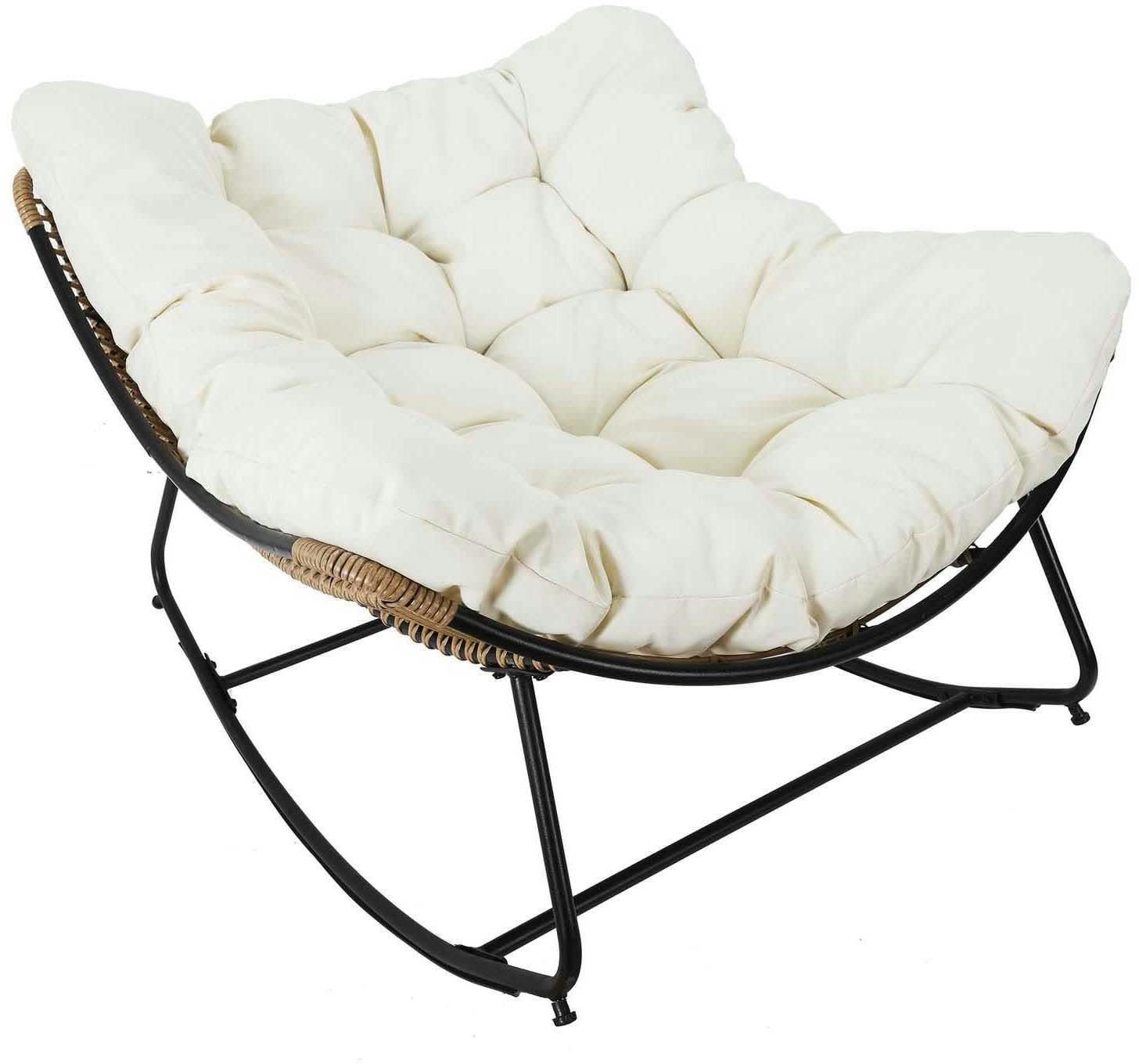 - Fauteuil de jardin à bascule avec coussin tulum