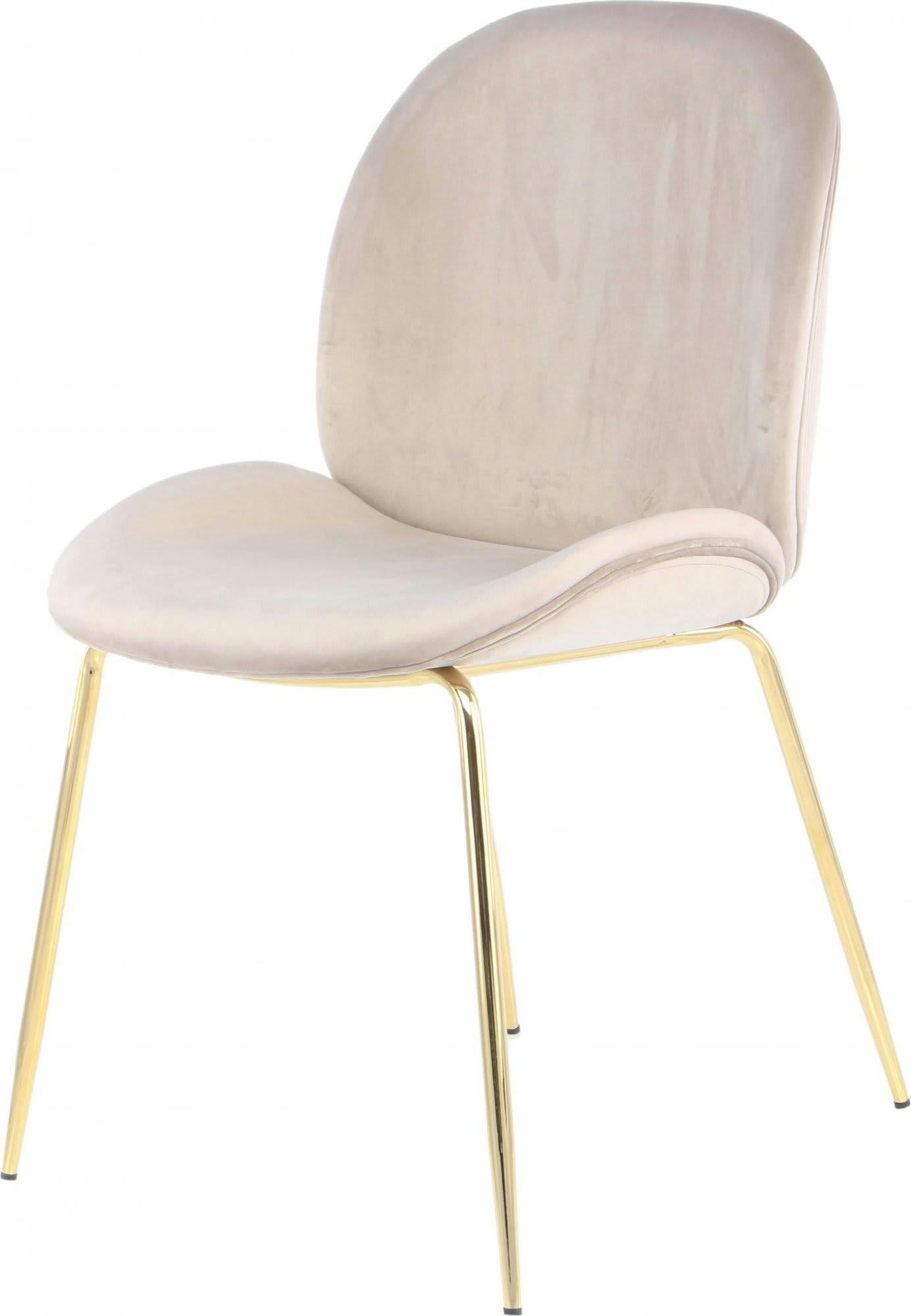 CHARLIZE - Chaise Velours Beige H. assise 47 cm