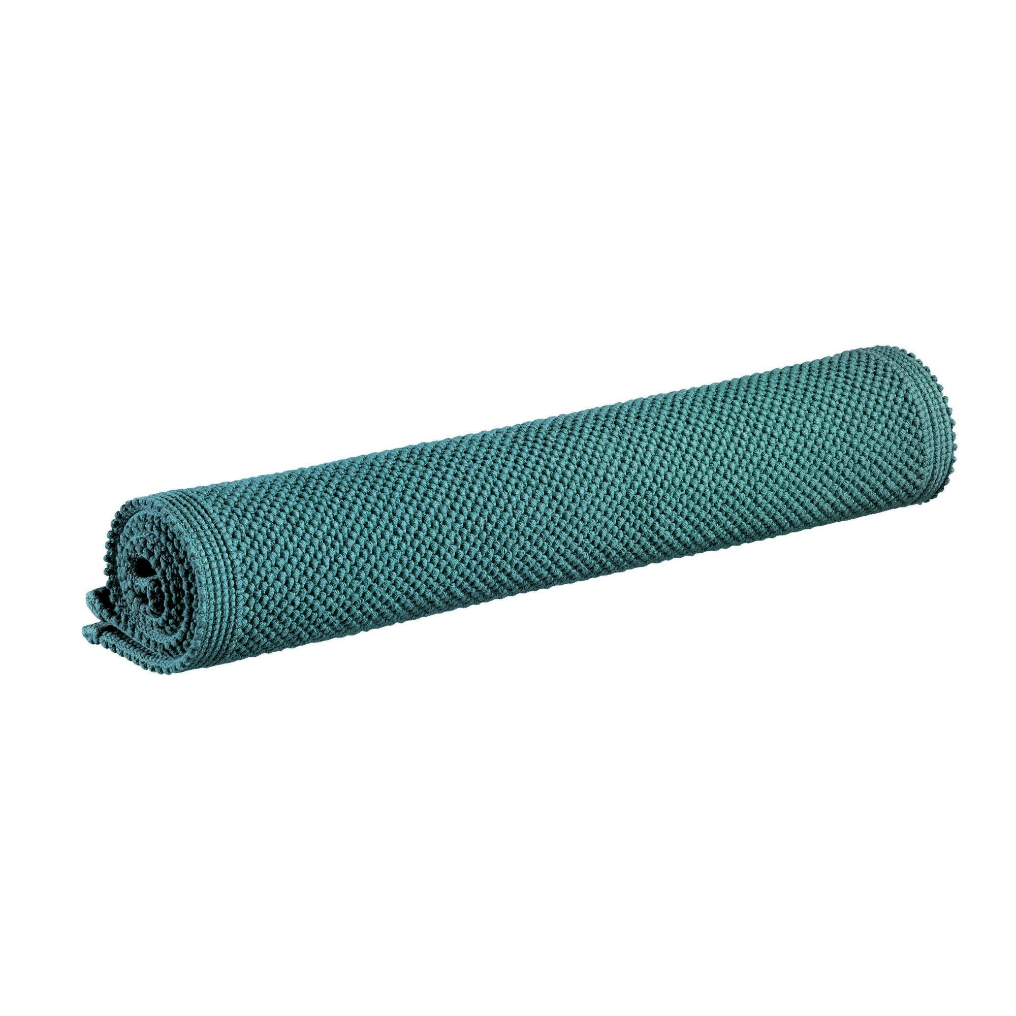 ETIA - Tapis de bain uni  en coton vert de gris 54 x 64