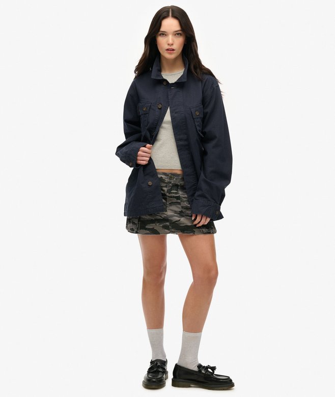 Oversized Military Overshirt Jacket