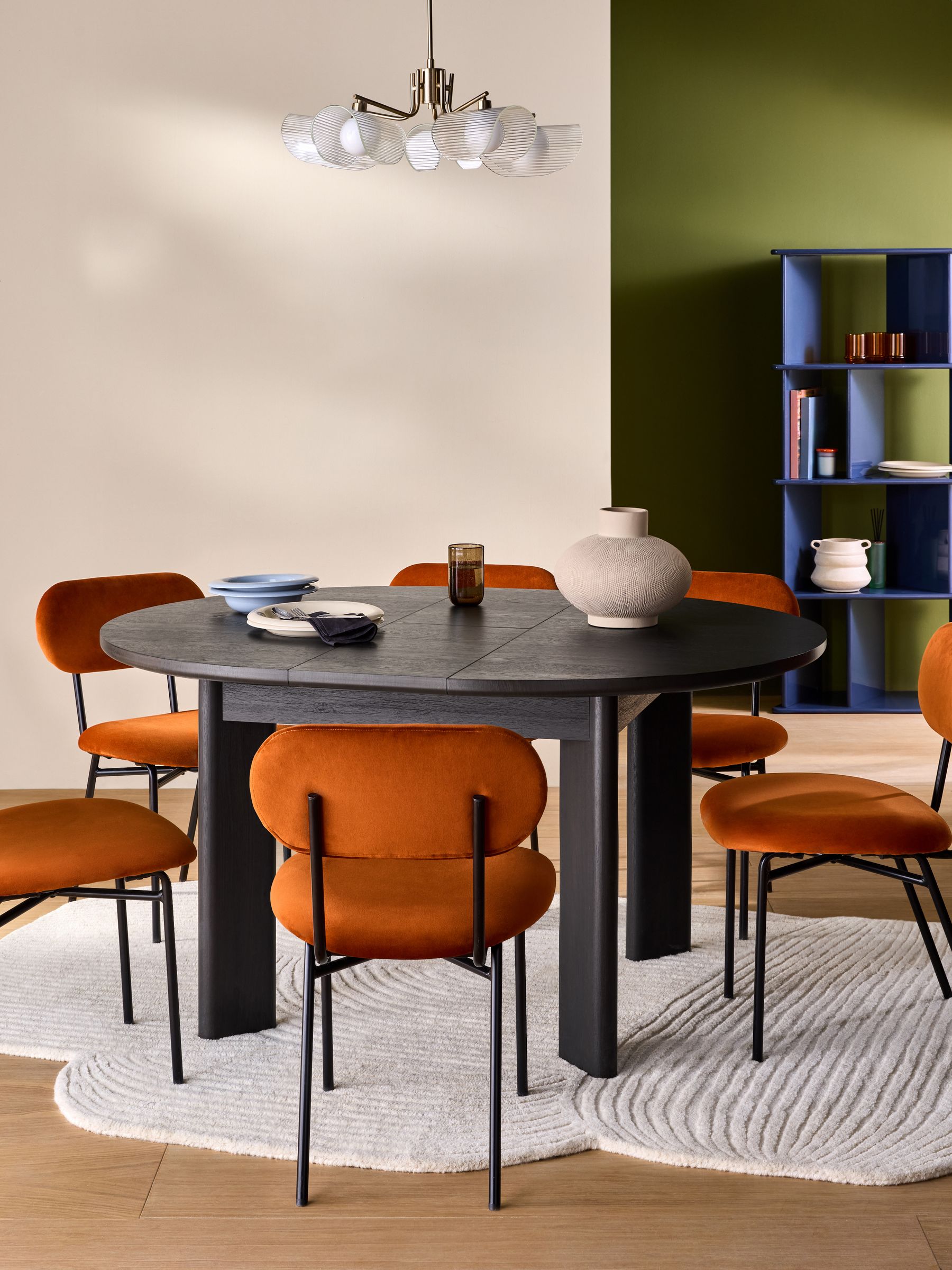 Zeke 4 to 6 Seater Extending Rectangular Seater Dining Table in Dark Oak Effect