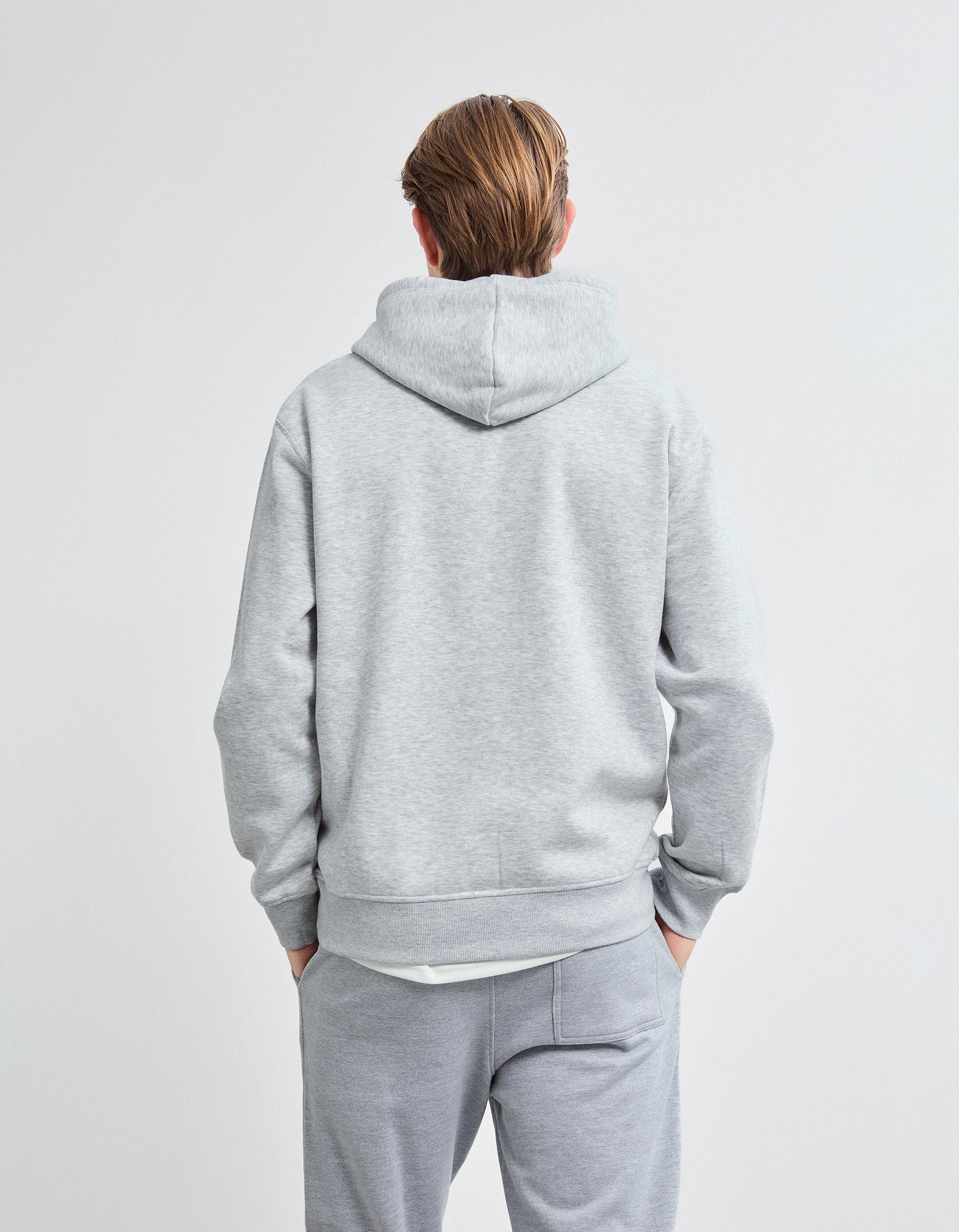 Sweatshirt com Capuz, Homem, Cinzento Claro