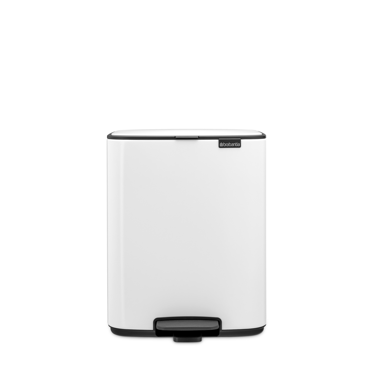 Brabantia Bo Pedaalemmer, 12 liter, stil sluitend, kunststof binnenemmer - White