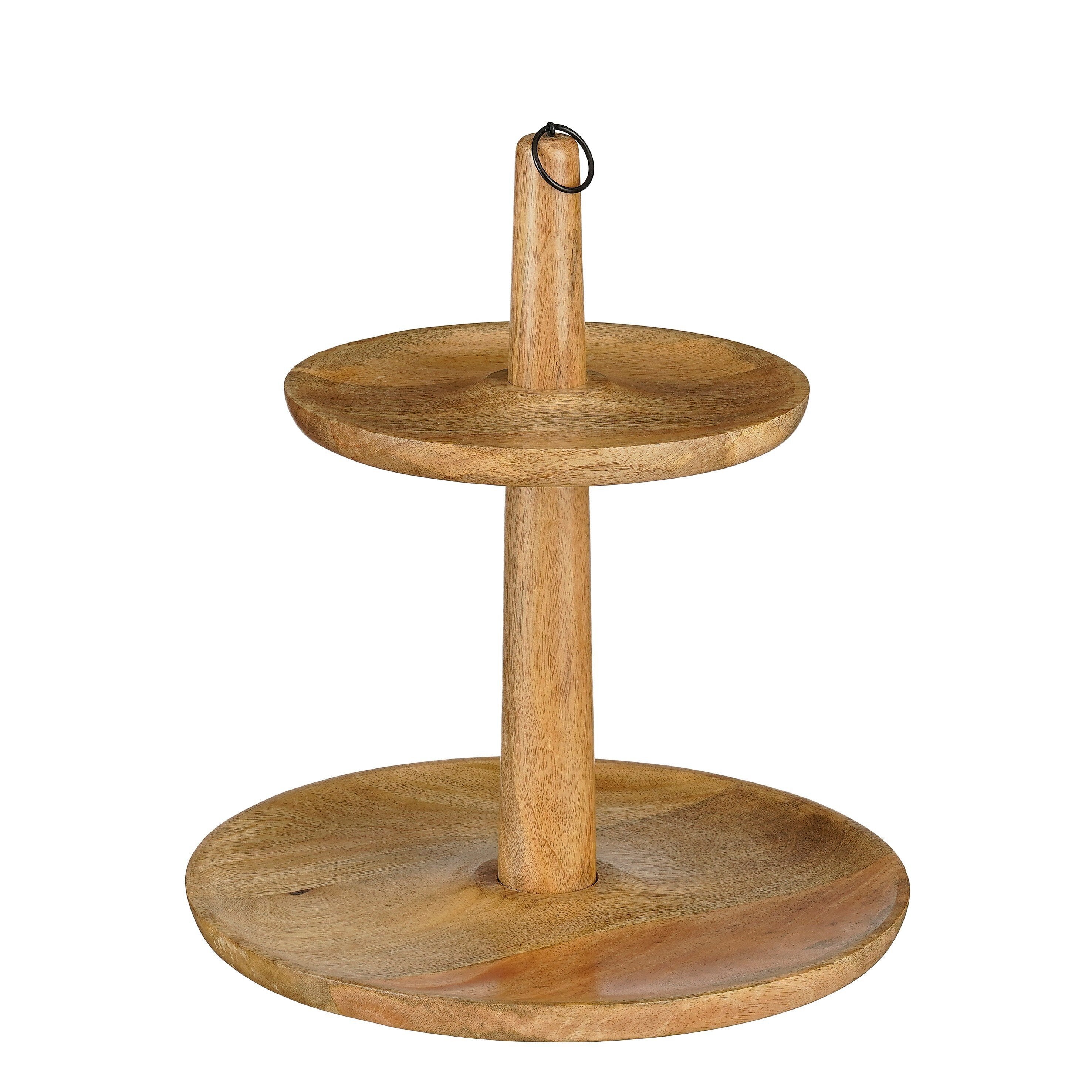 Mica Decorations Caden Etagère - H36 x Ø33 cm - Gerecycled Mangohout - FSC 100% - Lichtbruin