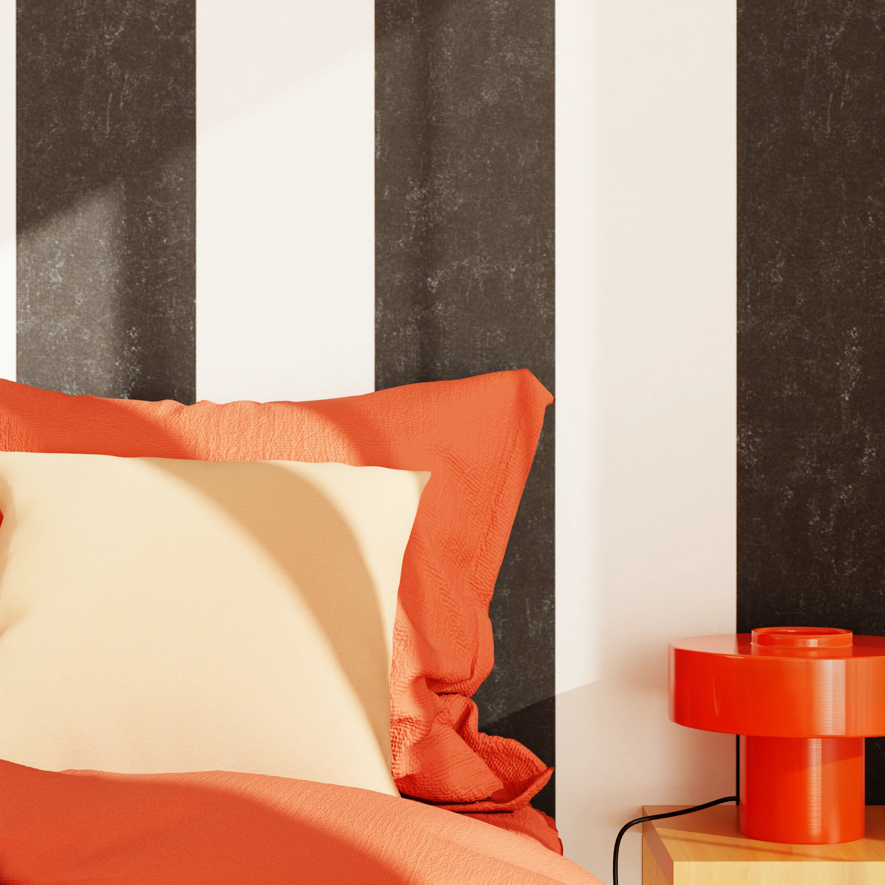 4MURS Papier peint intissé PALAZZO STRIPE noir et blanc