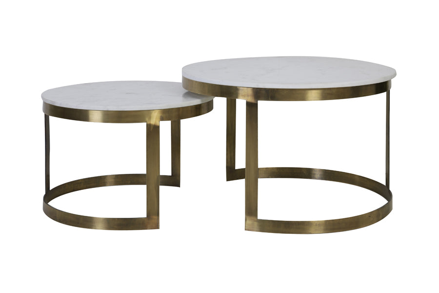 Light & Living salontafel PERLATO - Ø75x47cm - wit - Set van 2
