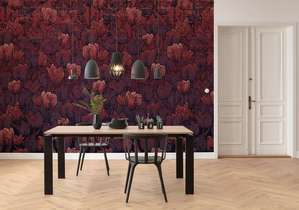 Sanders & Sanders fotobehang tulpen rood - 400 x 280 cm - 611861