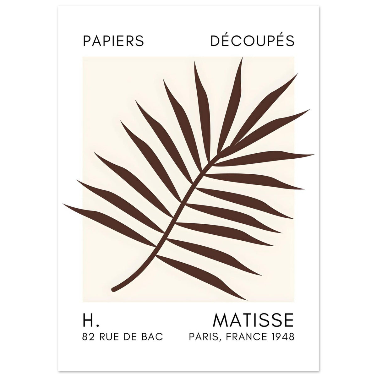 Artfulprints Poster Matisse – Floral reef brown  - 50x70 cm - Bruin