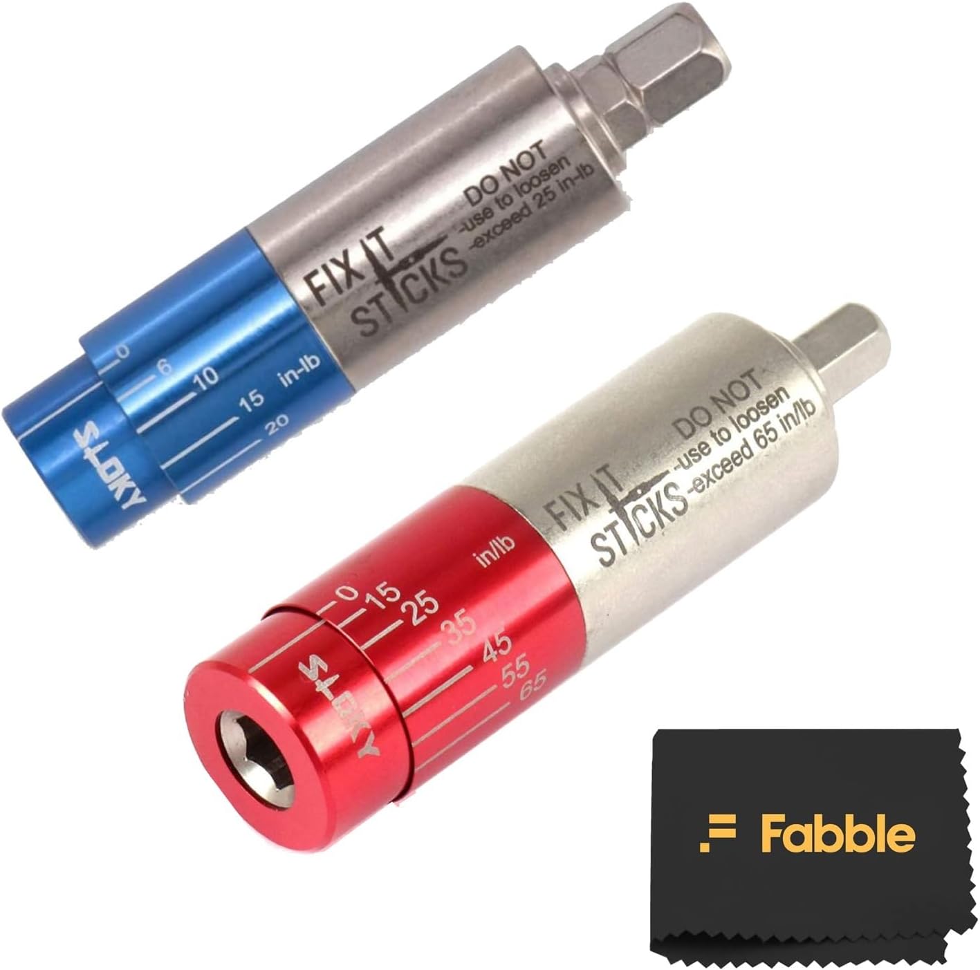 Fix It Sticks 15-65 Inch Lbs All-in-One Torque Driver Bundles with Fix It Sticks 6-25 Inch Lbs Mini All-in-One Torque Driver + Cloth