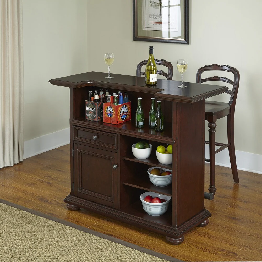 Colonial Classic Bar and Two Stools by Home Styles