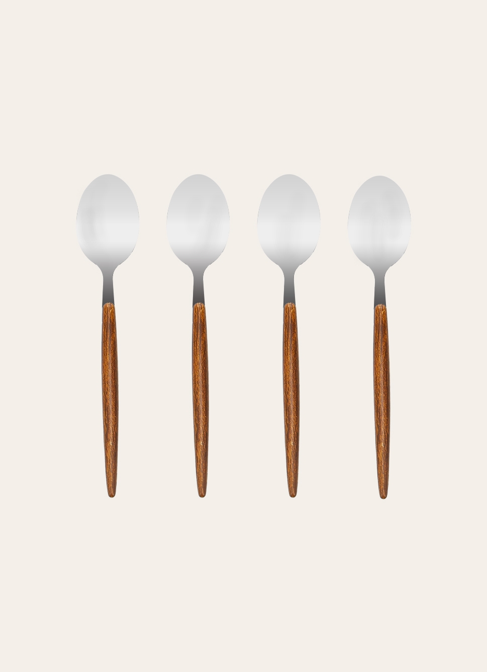 COFFRET DE 4 PETITES CUILLÈRES ARGENTÉ & BOIS