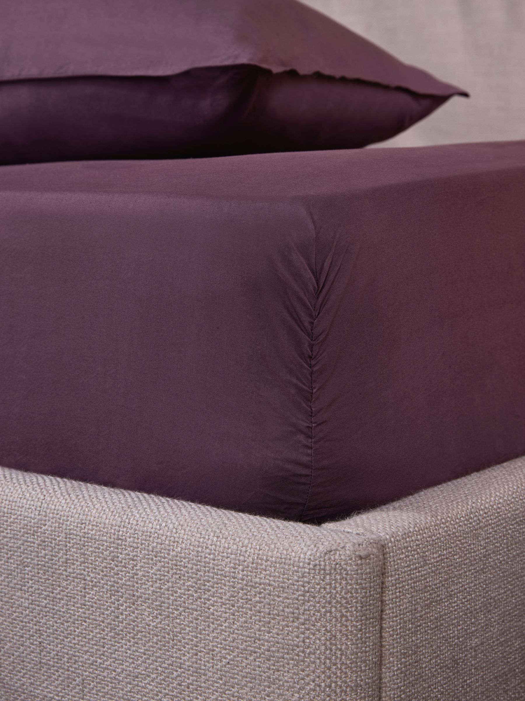 Cosy Washed Cotton Extra Deep Fitted Sheet in Aubergine Purple