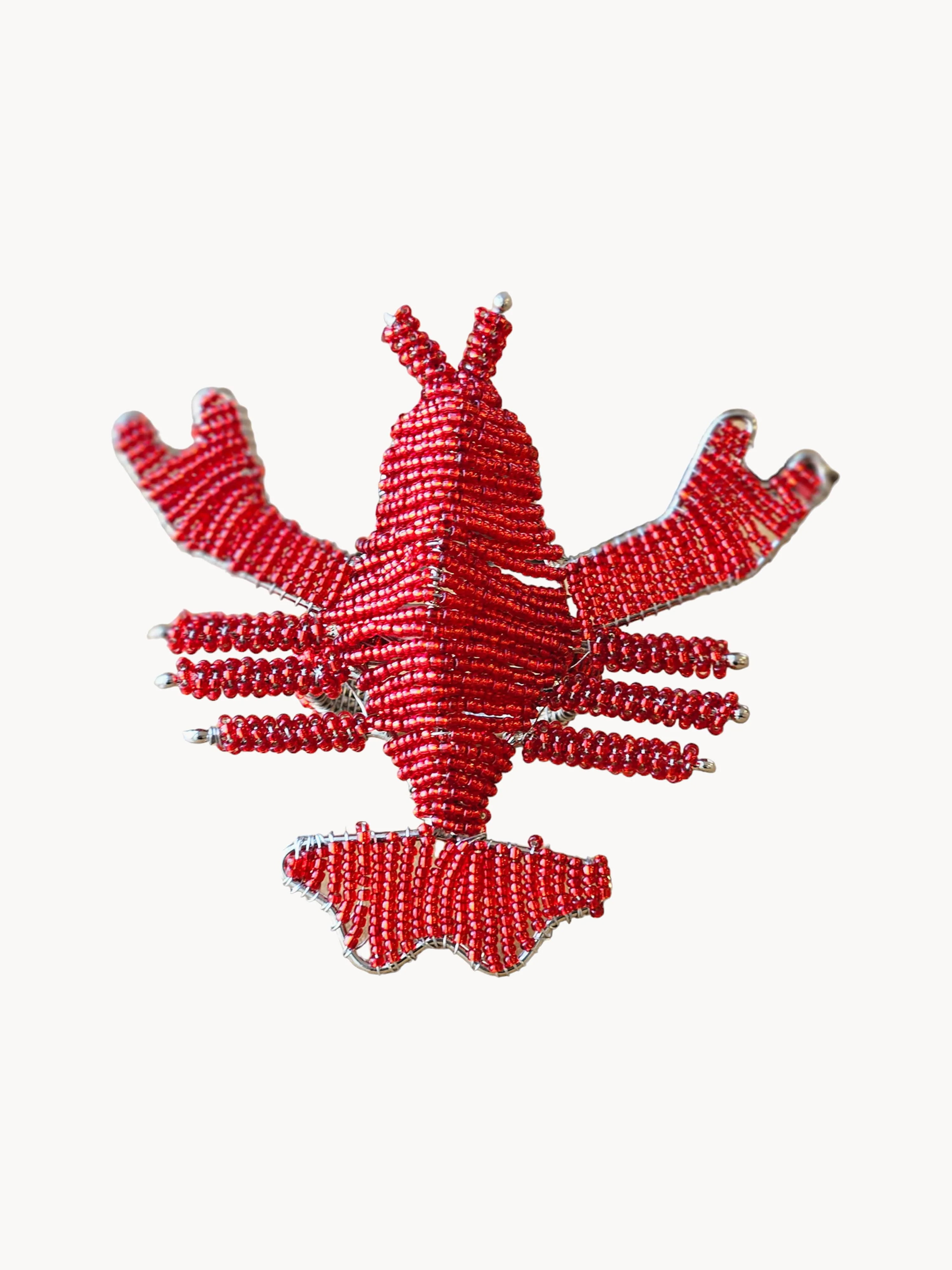 Glasperlen-Serviettenringe Lobster, 2er-Set