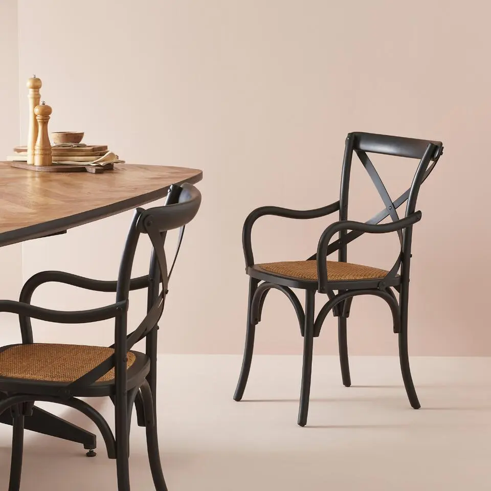 Signature - BISTROT Set van 2 bridge fauteuils - Zwart - 62x89x51 cm