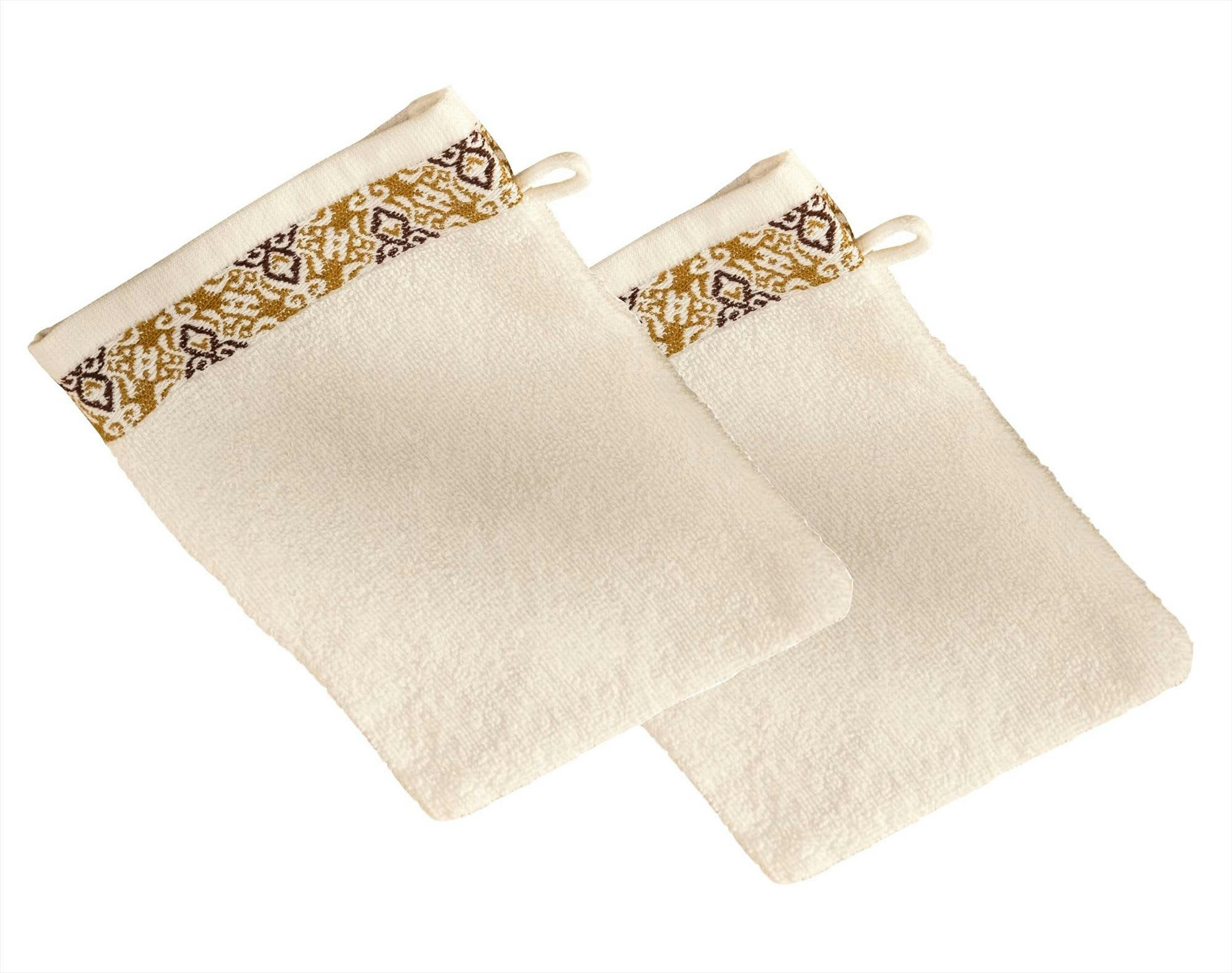 CERAPONGE - Lot de 2 gants de toilette 15x21 blanc en coton 375 g/m²