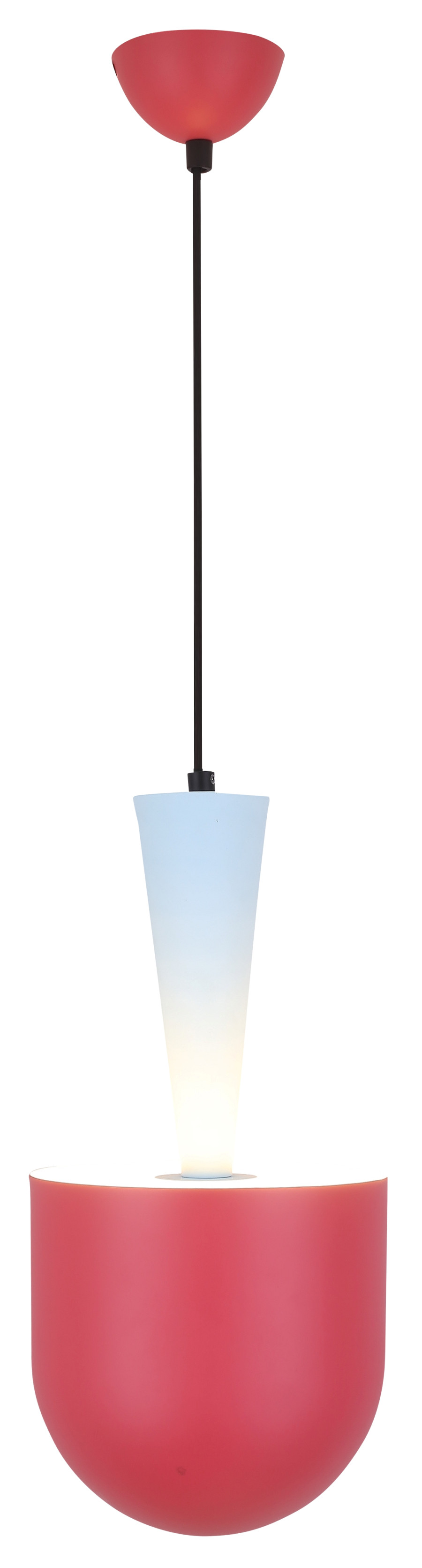 Lampa wisząca czerwona VISBY 1xE27x40W wym: 144x19x19 cm Candellux