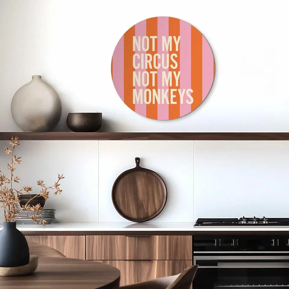 Glasschilderij Niet mijn circus - &Oslash; 50 - Oranje