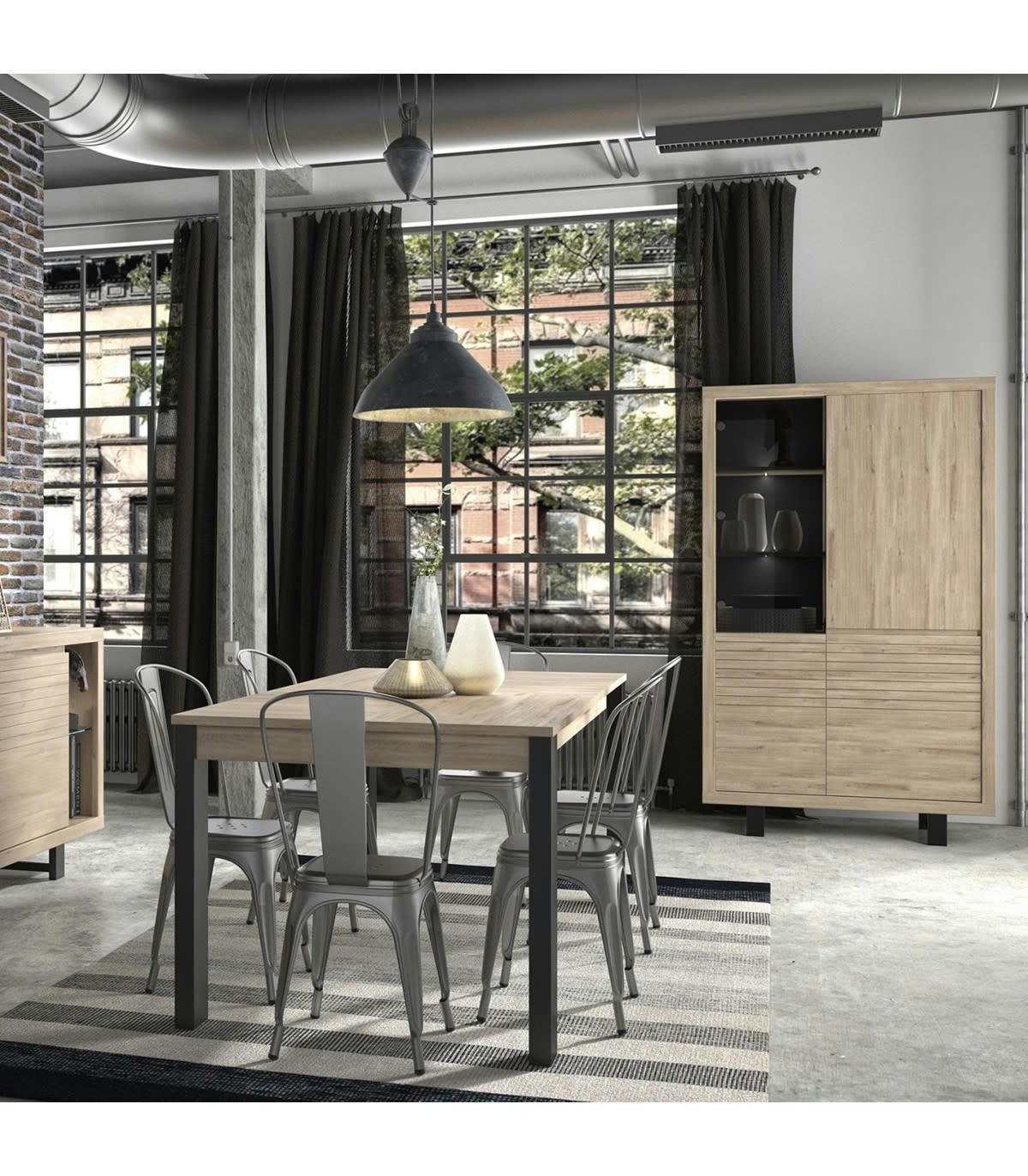 - Buffet vaisselier haut 3 portes et 1 porte vitré