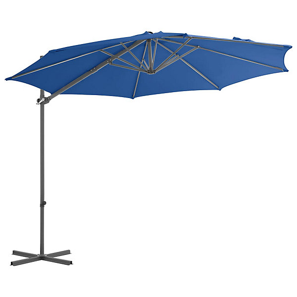 Parasol deporte avec mât en acier bleu Helloshop26