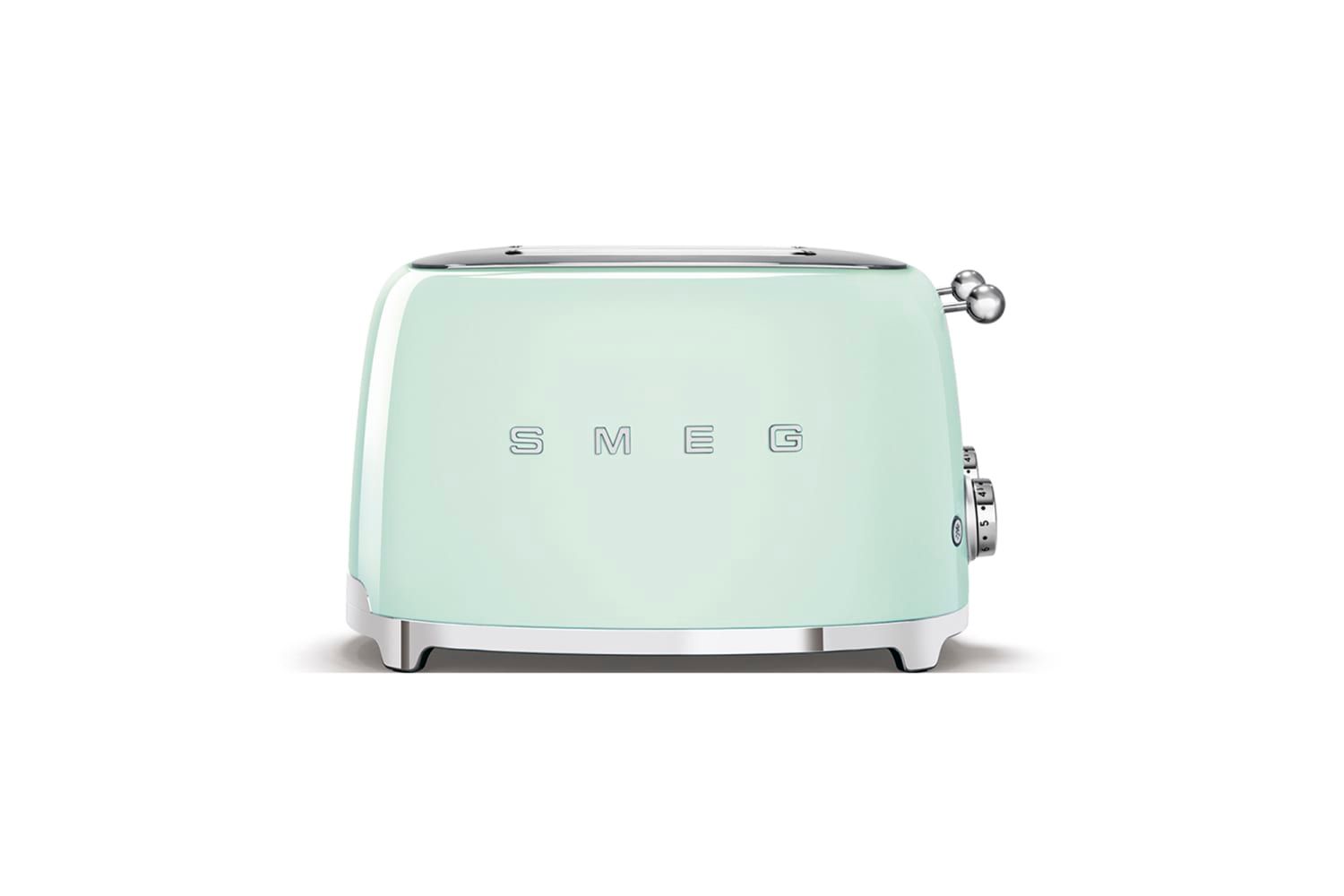 Smeg 4 Slice Toaster Pastel Green Stainless Steel Wide Slot TSF03PGUK 50's Retro