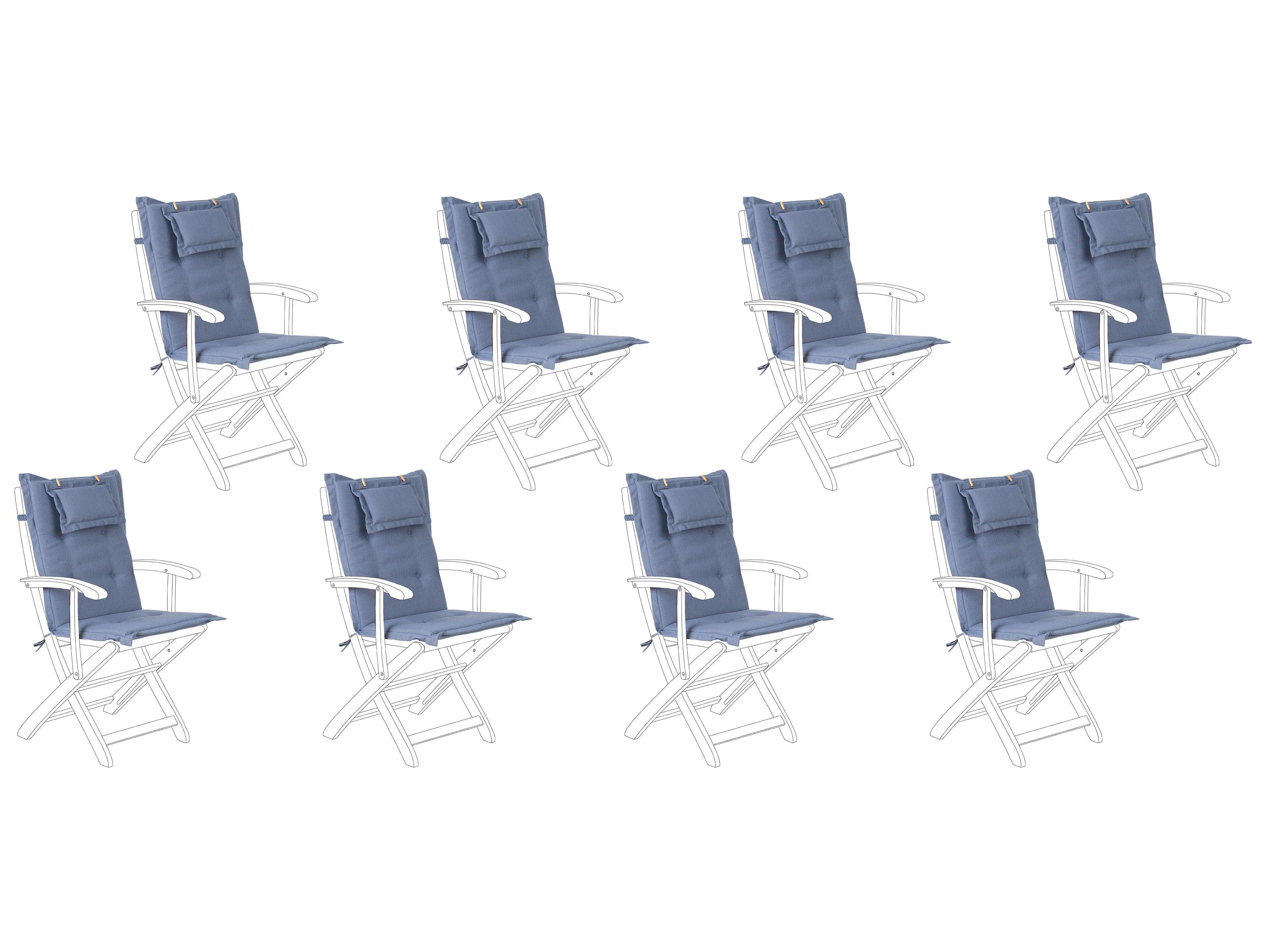 Set of 2 Back/Seat Cushions MAUI 40 x 54 cm Blue