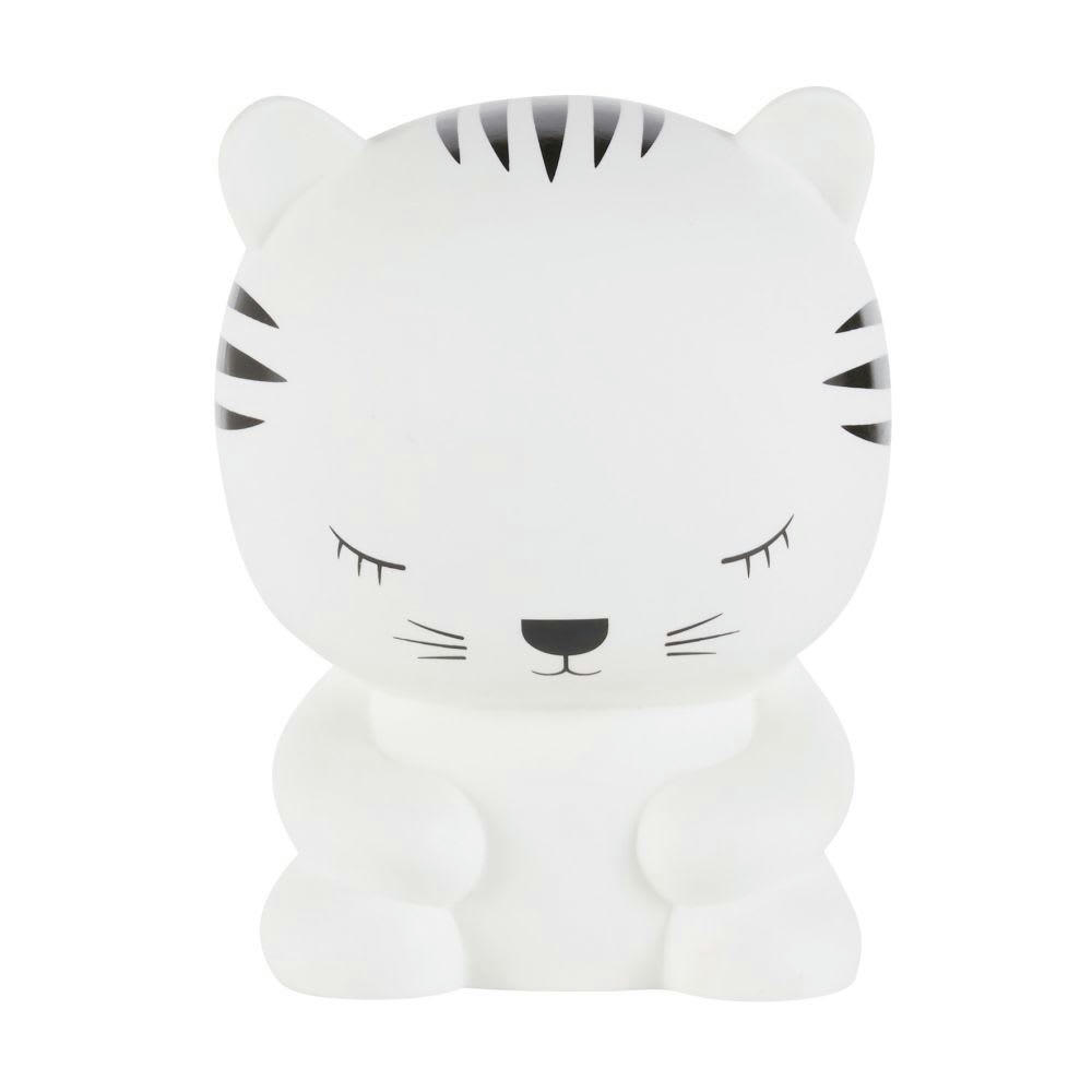 MANI - Lampe en céramique tigre blanche et noire H14