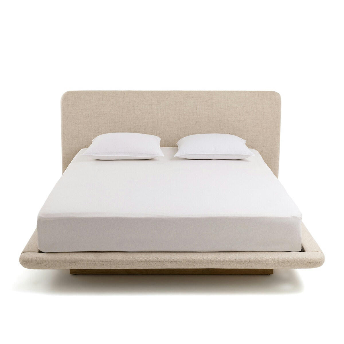 Lit plateforme frêne et tissu texturé, Slice