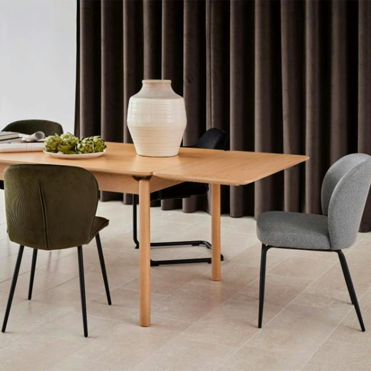 DELIA - Lot de chaises modernes en velours vert