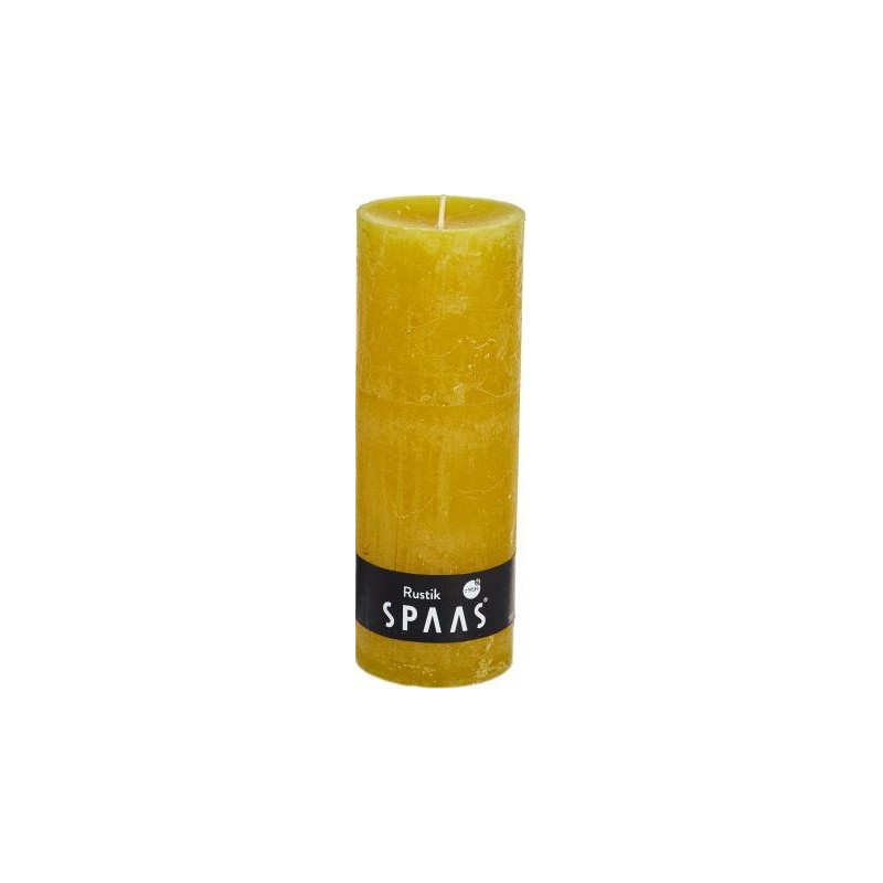Bougie rustique Cylindre jaune automne Ø 7 x 19 cm
