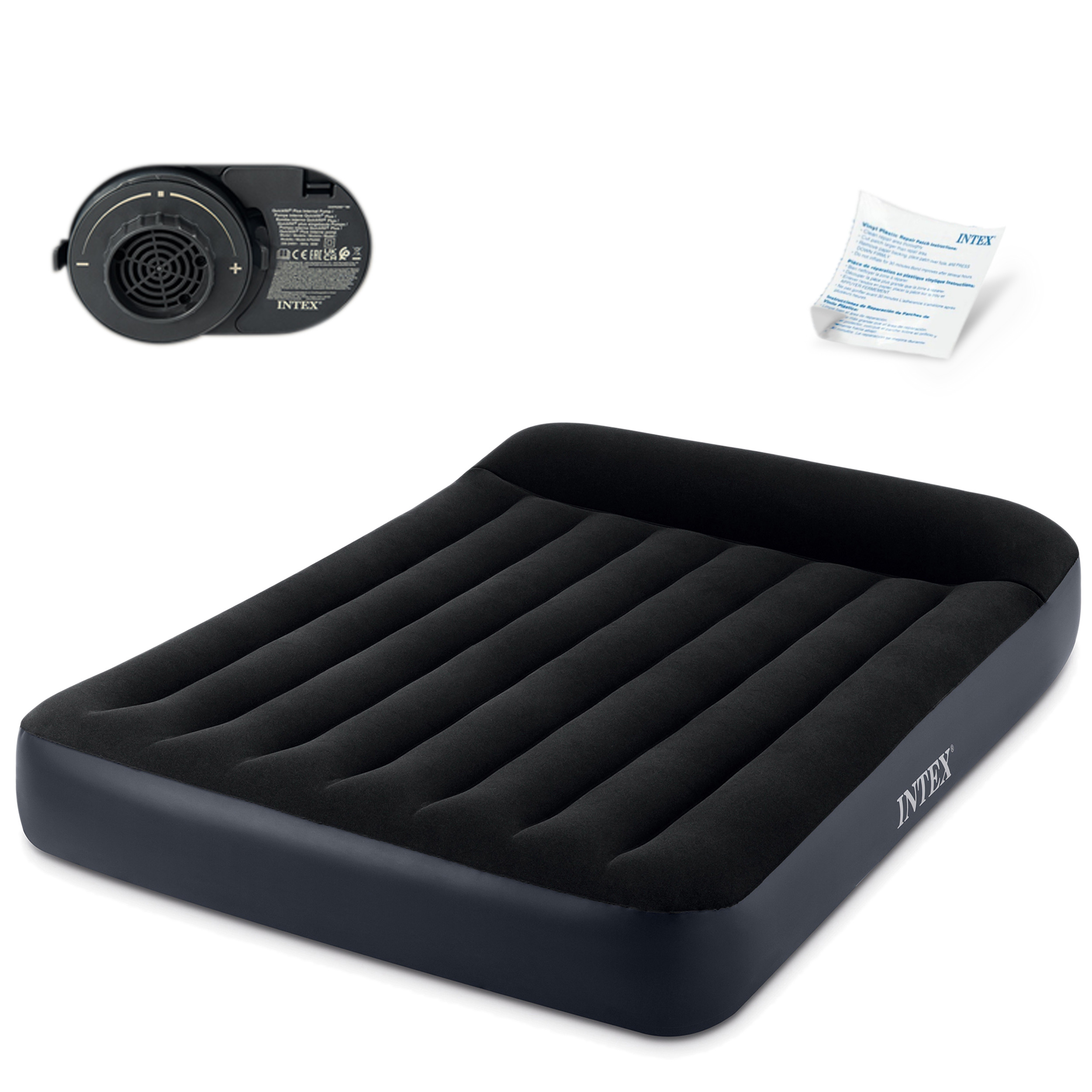 Materac dmuchany welur pompka 191x137 Intex 64148ND