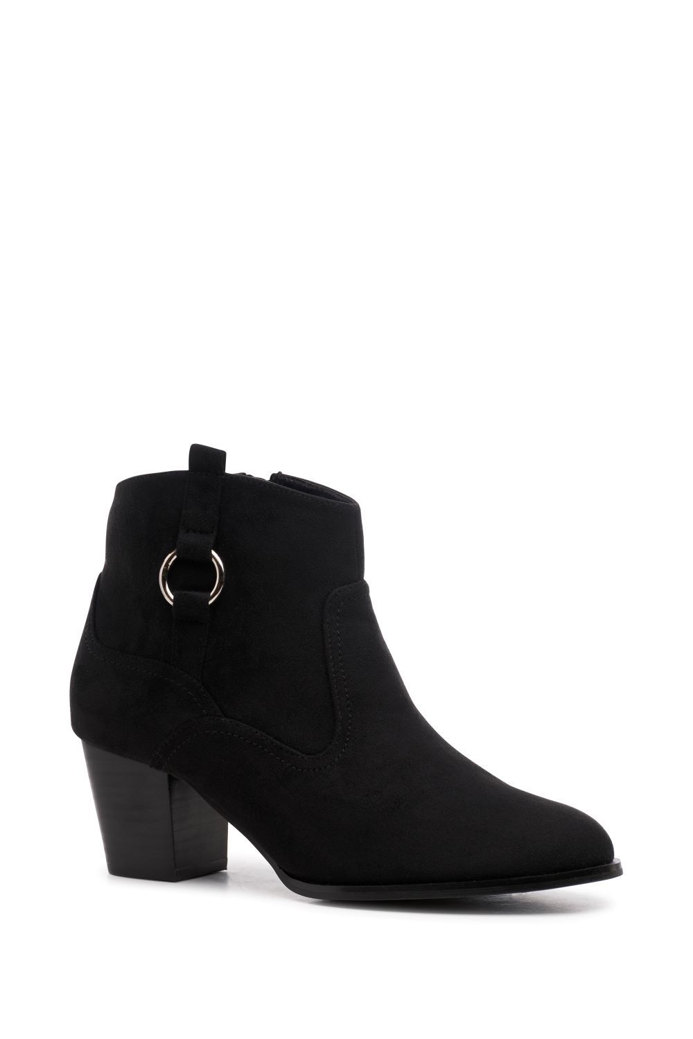 Paradox London Bexley' Micro Suede Mid Block Heel Ankle Boot