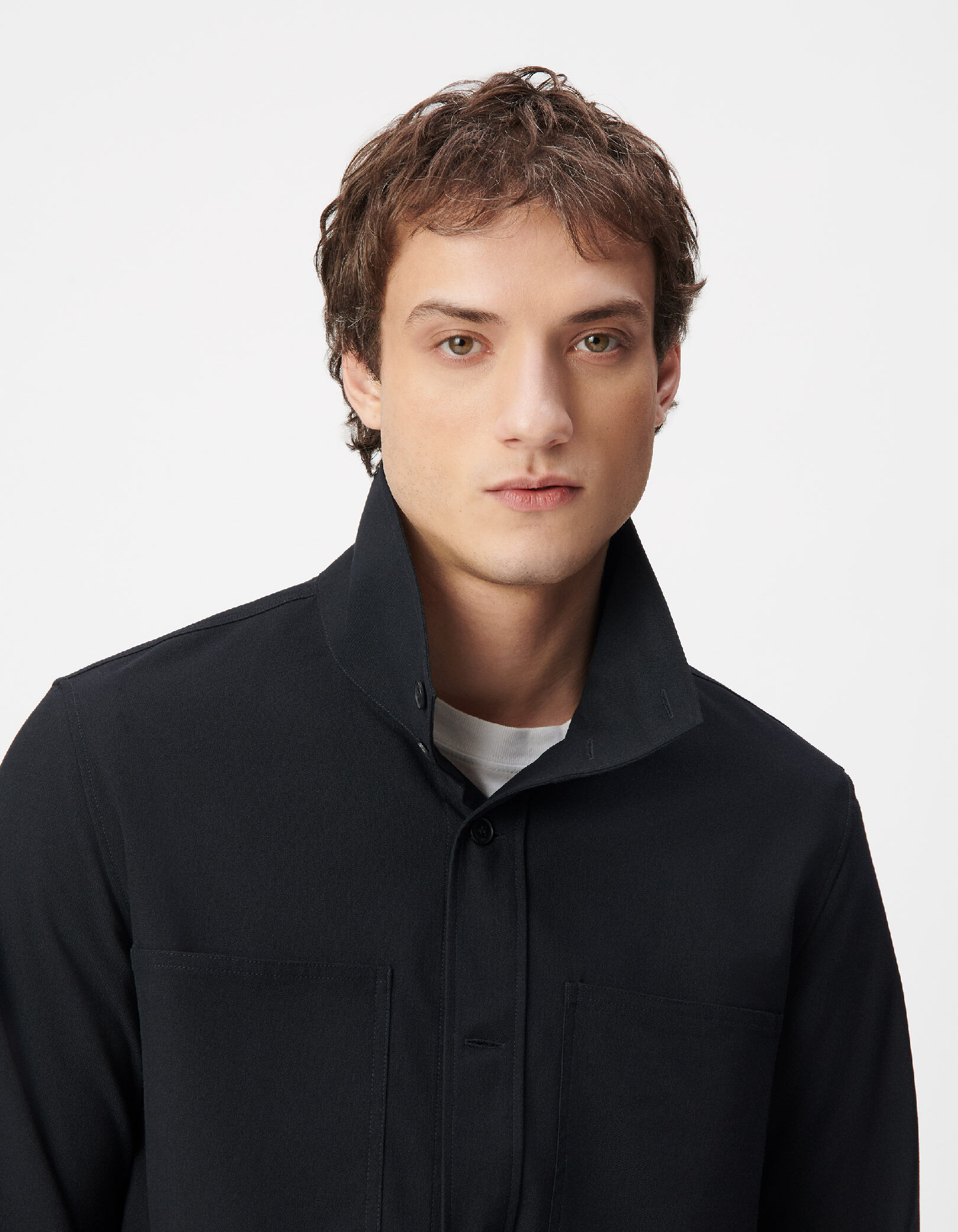 Surchemise regular bleu marine poches plaquées Homme