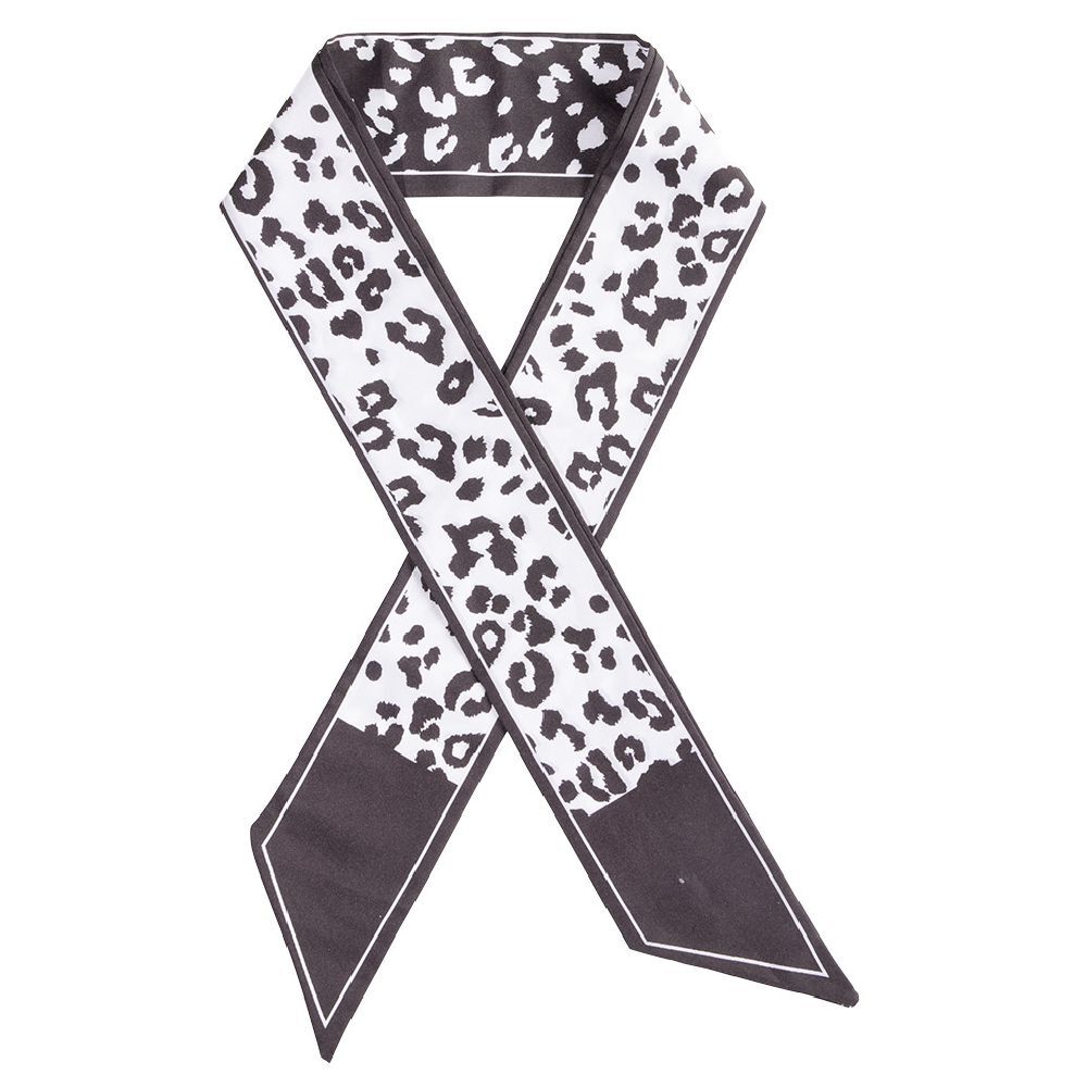 Ruban pour cheveux motif léopard noir et blanc
